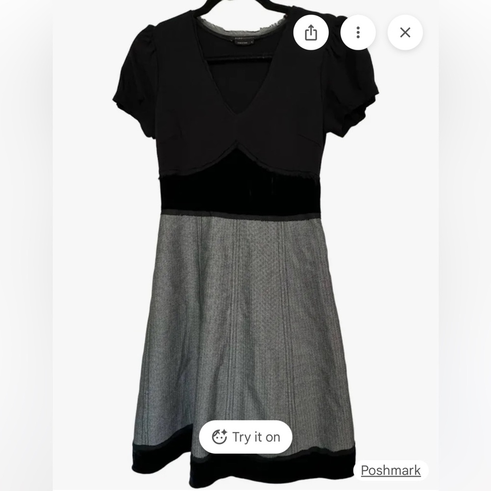 BCBGMaxAzria Vintage Tiered Mixed Knit 90’s Babydoll Dress